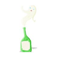 cartoon ghost in bottle N13