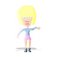 cartoon woman waving away