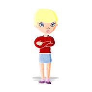 cartoon annoyed woman N25