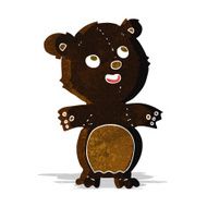cartoon happy little black bear