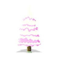 cartoon pink snowy tree