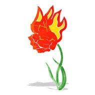 cartoon flaming flower N3