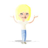 cartoon woman shrugging N5