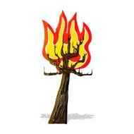 Cartoon Tree On Fire N3