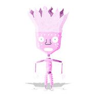 funny cartoon robot wearing crown
