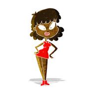 cartoon woman with hands on hips N21