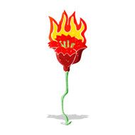 cartoon burning flower