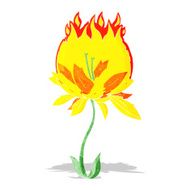 cartoon burning flower N2