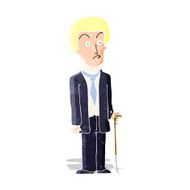 cartoon unhappy gentleman