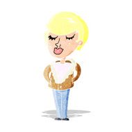 cartoon cool relaxed woman