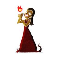 cartoon witch woman casting spell N2