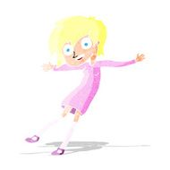 cartoon crazy excited girl