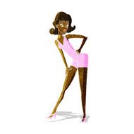 cartoon model woman posing N2
