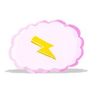 cartoon cloud and lightning bolt symbol