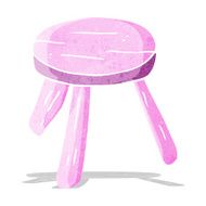 cartoon pink stool