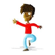 cartoon happy man dancing N5