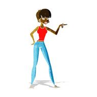 cartoon woman pointing N21