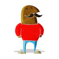 cartoon bald man with mustache N3
