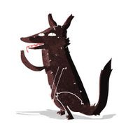 cartoon wolf licking paw N2