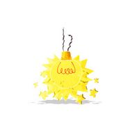 cartoon shining light bulb N2