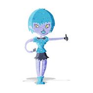 cartoon vampire girl giving thumbs up sign N3