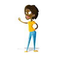 Cartoon Woman Waving N31