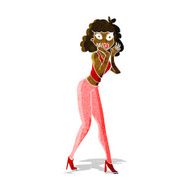 cartoon surprised woman N28