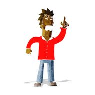 cartoon angry man making point N2