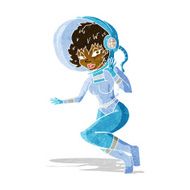 cartoon space woman N4