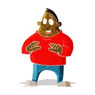 cartoon excited overweight man N2