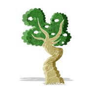 cartoon twisted old tree