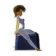 cartoon pin up pose girl N2