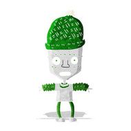 cartoon robot wearing hat