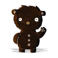 cartoon waving black bear