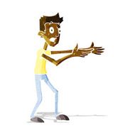 cartoon man desperately explaining
