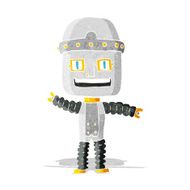 cartoon waving robot