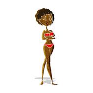 cartoon retro woman in bikini N2