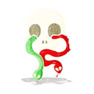 cartoon skull with snakes