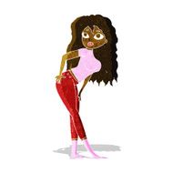 cartoon attractive woman looking surprised N2