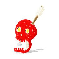 funny cartoon skull and arrow N2