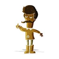 cartoon old man in poor clothes