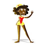 cartoon swimmer woman N2