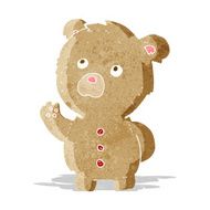 cartoon waving teddy bear N15