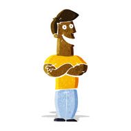 cartoon grinning man N14