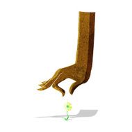 cartoon hand picking flower N2