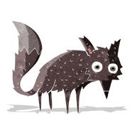 funny cartoon little wolf