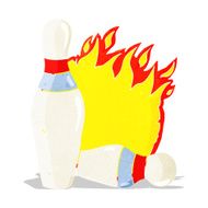 cartoon ten pin bowling sign