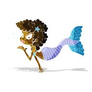 cartoon mermaid blowing kiss N2