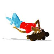 cartoon woman lying on floor N3