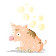 cartoon smelly pig